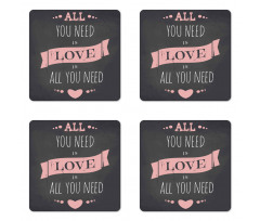 Drawn Letters Chalkboard Coaster Set Of Four