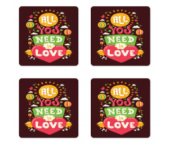 Hot Air Balloons Hipster Art Coaster Set Of Four