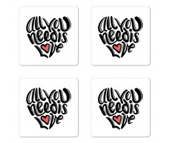 Hand-written Little Heart Coaster Set Of Four