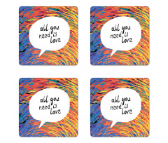 Watercolored Speech Bubble Coaster Set Of Four