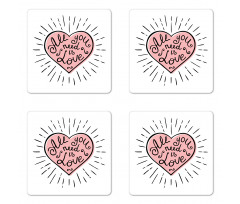 Pink Heart Coaster Set Of Four