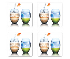 Global Warming Concept Coaster Set Of Four