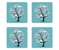 Fish Tree Concept Artwork Coaster Set Of Four