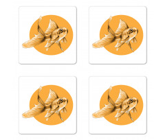 Sketchy Graphic Orange Dot Coaster Set Of Four