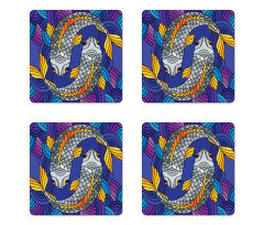 Stained Glass Style Fish Coaster Set Of Four