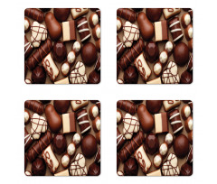 Candy Sweets Truffles Coaster Set Of Four