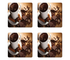 Cup of Hot Chocolate Nuts Coaster Set Of Four