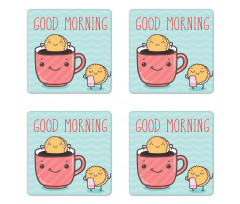 Happy Biscuits in Coffee Coaster Set Of Four