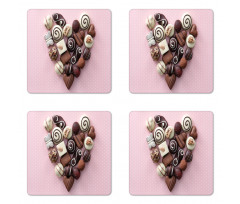 Candies in a Heart Shape Coaster Set Of Four