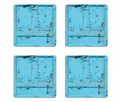 Cracked Old Painted Door Coaster Set Of Four