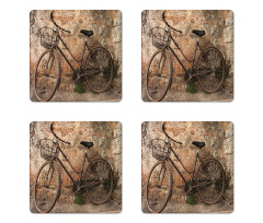 Rusty Vintage Bicycle Coaster Set Of Four