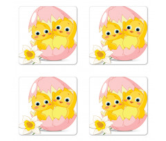 Daffodil Chicks Cracked Egg Coaster Set Of Four