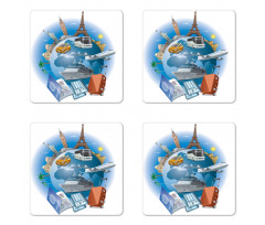 Business Travel Planet Earth Coaster Set Of Four