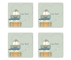 Flying Paper Plane Words Coaster Set Of Four