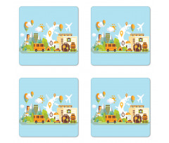 Adventure Vacation Journey Coaster Set Of Four