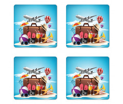 3D Realistic Summer Holiday Coaster Set Of Four