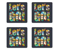 Lets Go Touristic Places Coaster Set Of Four