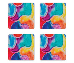 Different Watercolor Pools Coaster Set Of Four