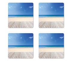 Wooden Decking Sea Coaster Set Of Four