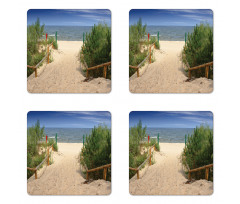 Sandy Peaceful Shore Coaster Set Of Four