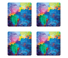 Vibrant Graffiti Spray Coaster Set Of Four