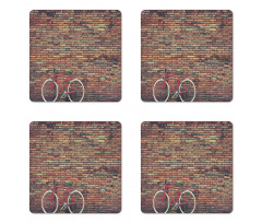 Retro Bicycle Roadside Coaster Set Of Four