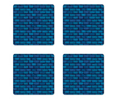 Blue Colored Stone Wall Coaster Set Of Four