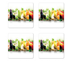 Colorful Juicy Fresh Fruits Coaster Set Of Four