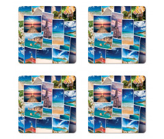 Tropical Holiday Polaroids Coaster Set Of Four