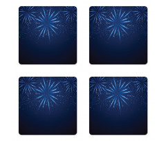 Fireworks at Night Sky Coaster Set Of Four