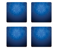 Celebration Elements on Blue Coaster Set Of Four