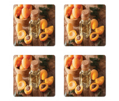 Fresh Apricots and Oil Jar Coaster Set Of Four