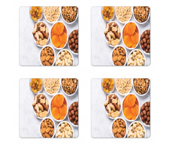 Savory Nuts and Dried Fruit Coaster Set Of Four