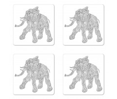 Folkloric Elephant Coaster Set Of Four