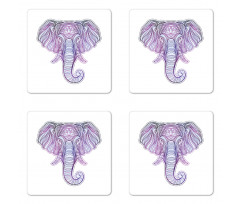 Vivid Elephant and Beads Coaster Set Of Four