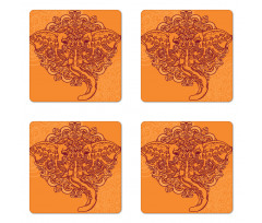 Paisley Ornamental Elephant Coaster Set Of Four