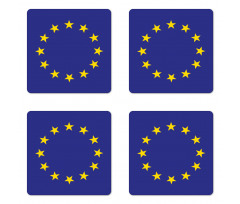 Simple European Union Flag Coaster Set Of Four