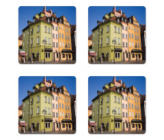 Poland Old Town Houses Scene Coaster Set Of Four