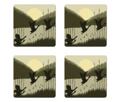 Birdies Wedge Wild Bulrushes Coaster Set Of Four