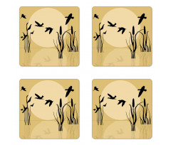 Flying Birds over Lake Sun Coaster Set Of Four