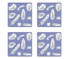 Fluffy Greyscale Elements Coaster Set Of Four