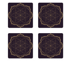 Geometry Art Flower Coaster Set Of Four