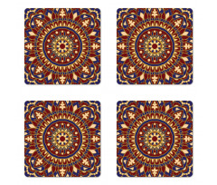 Oriental Tile Inspired Look Coaster Set Of Four