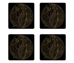 Bohemian Outline Curlicue Coaster Set Of Four