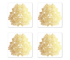 Ombre Effect Paisley Lotus Coaster Set Of Four