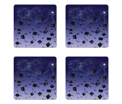 Tossed Caps Celebration Coaster Set Of Four