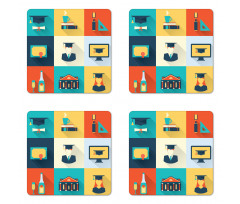 Colorful Squares Concept Coaster Set Of Four