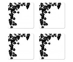 Monochrome Grape and Leafage Coaster Set Of Four