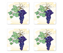 Concorde Fruits with Leaves Coaster Set Of Four