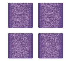 Outline Fruits Vertical Strip Coaster Set Of Four